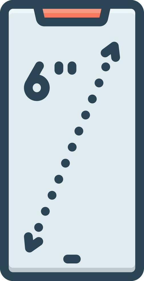 color icon for inches vector