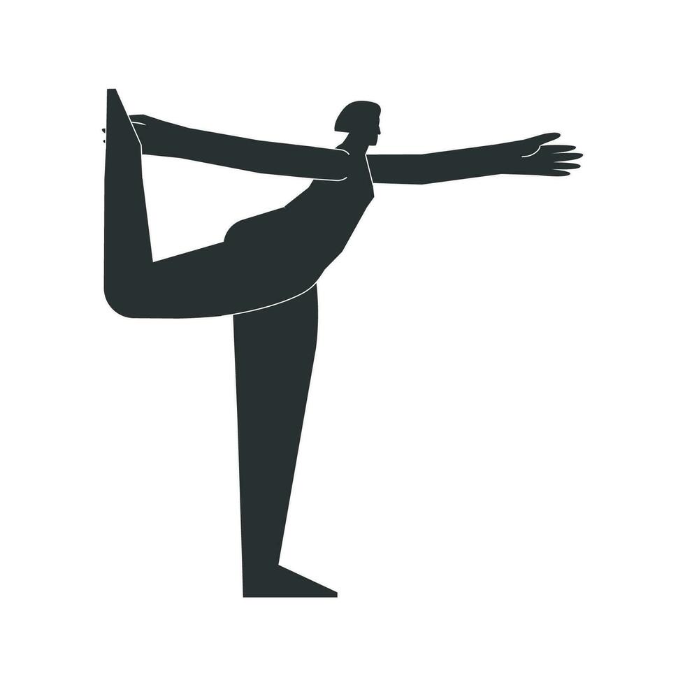 vector aislado ilustración con plano negro silueta de hembra persona haciendo finura. atlético mujer aprende yoga postura viparita karani. juguetón ejercicio - piernas arriba el pared actitud