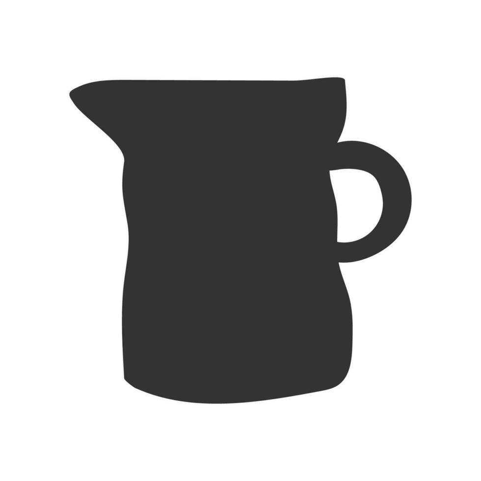 vector aislado oscuro gris ilustración de hecho a mano cerámico Leche jarra. mano dibujado arte loza de barro hecho en cerámica rueda. diseño de lanzador para café bebidas blanco antecedentes
