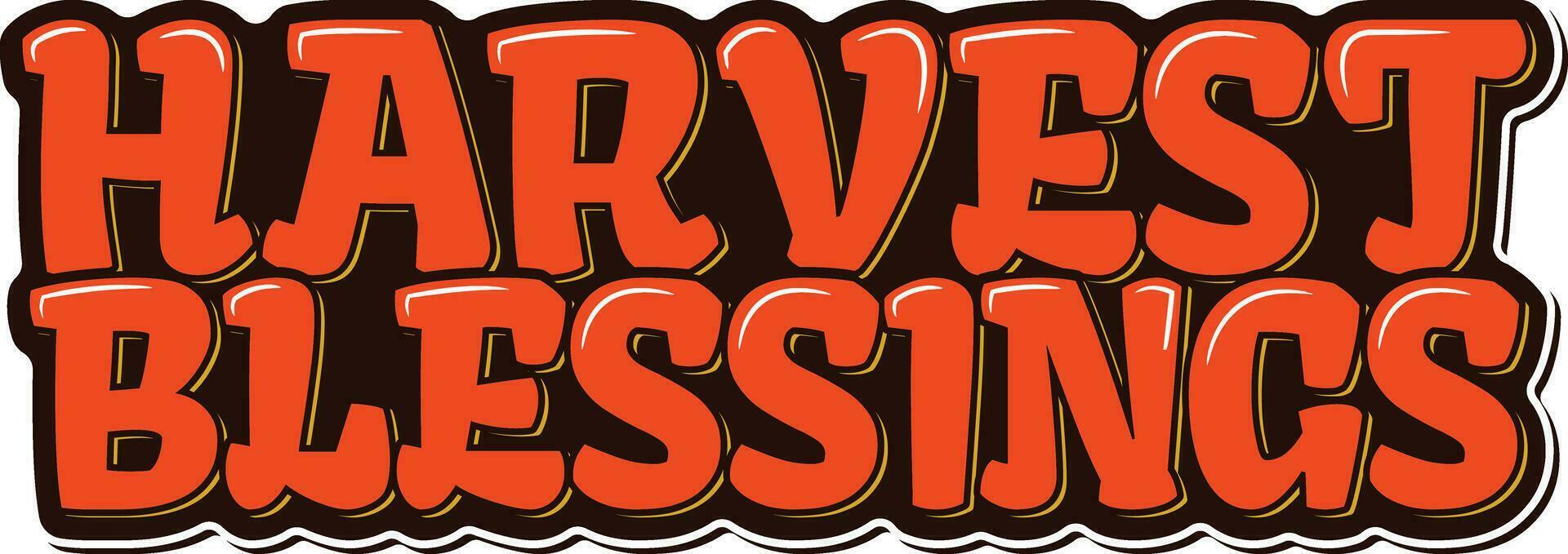 Blessings of Harvest Thanksgiving Calligraphy Vector Design