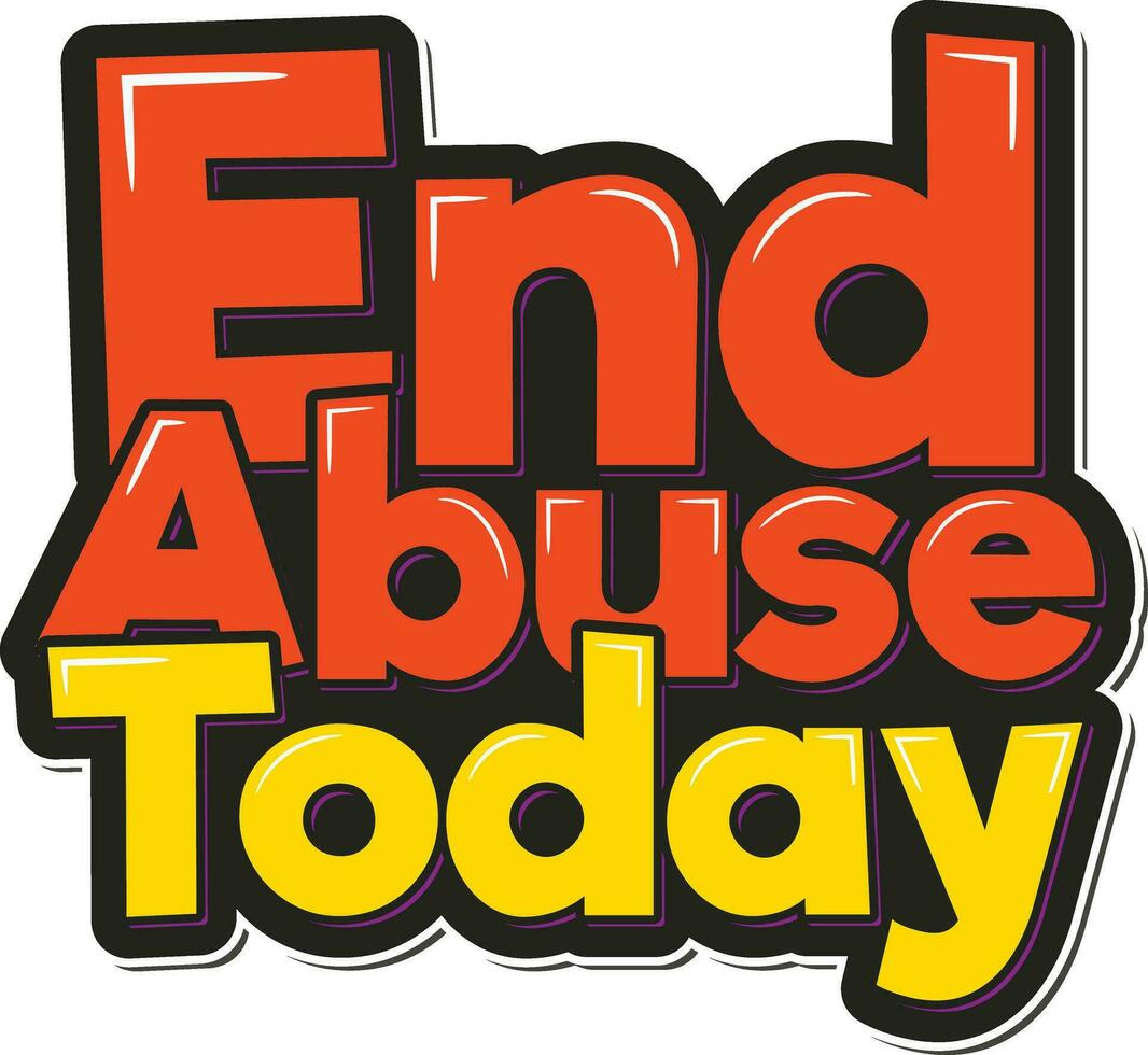 Abuse Free World Typography Vector Design