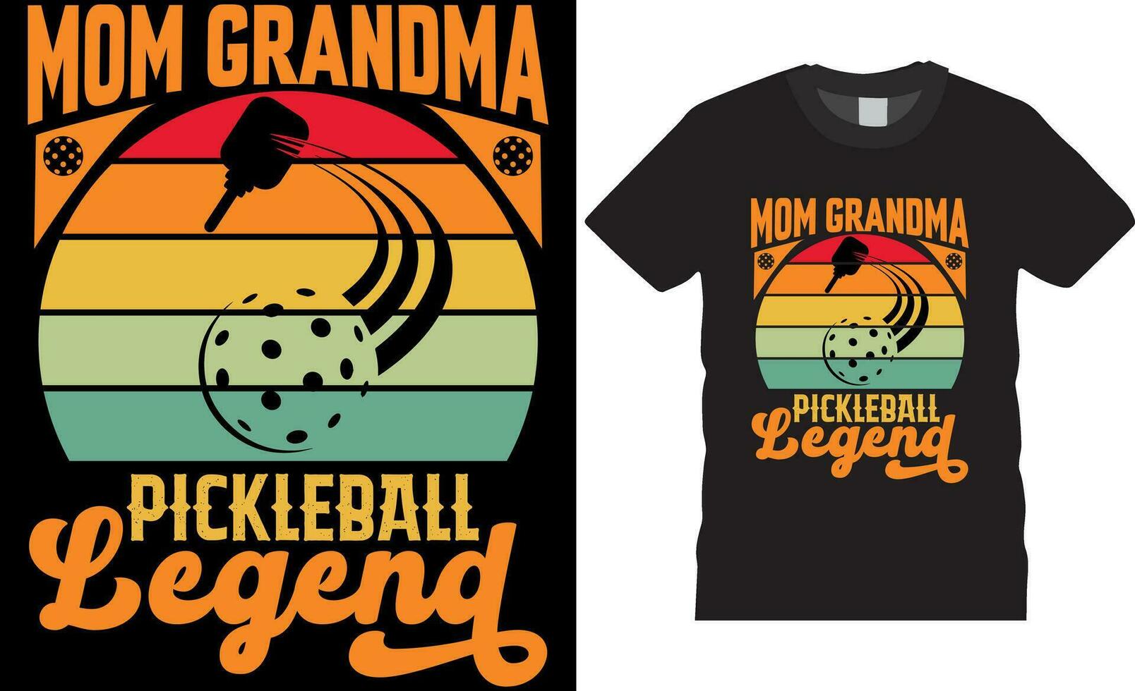 Mom Grandma Pickleball Legend, t-shirt design vector template