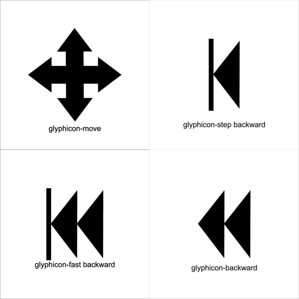 glyphicon move, step backward icon design vector