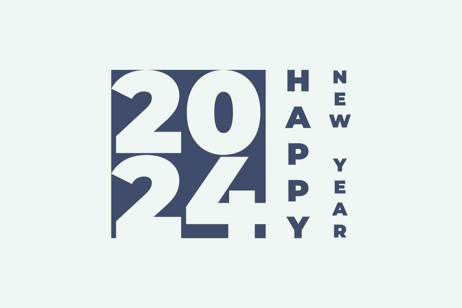 Happy New Year 2024 creative trendy text typography design vector