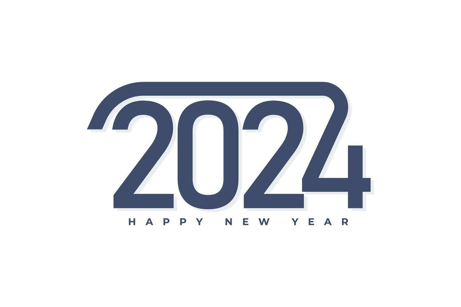 Happy New Year 2024 creative trendy text typography design vector