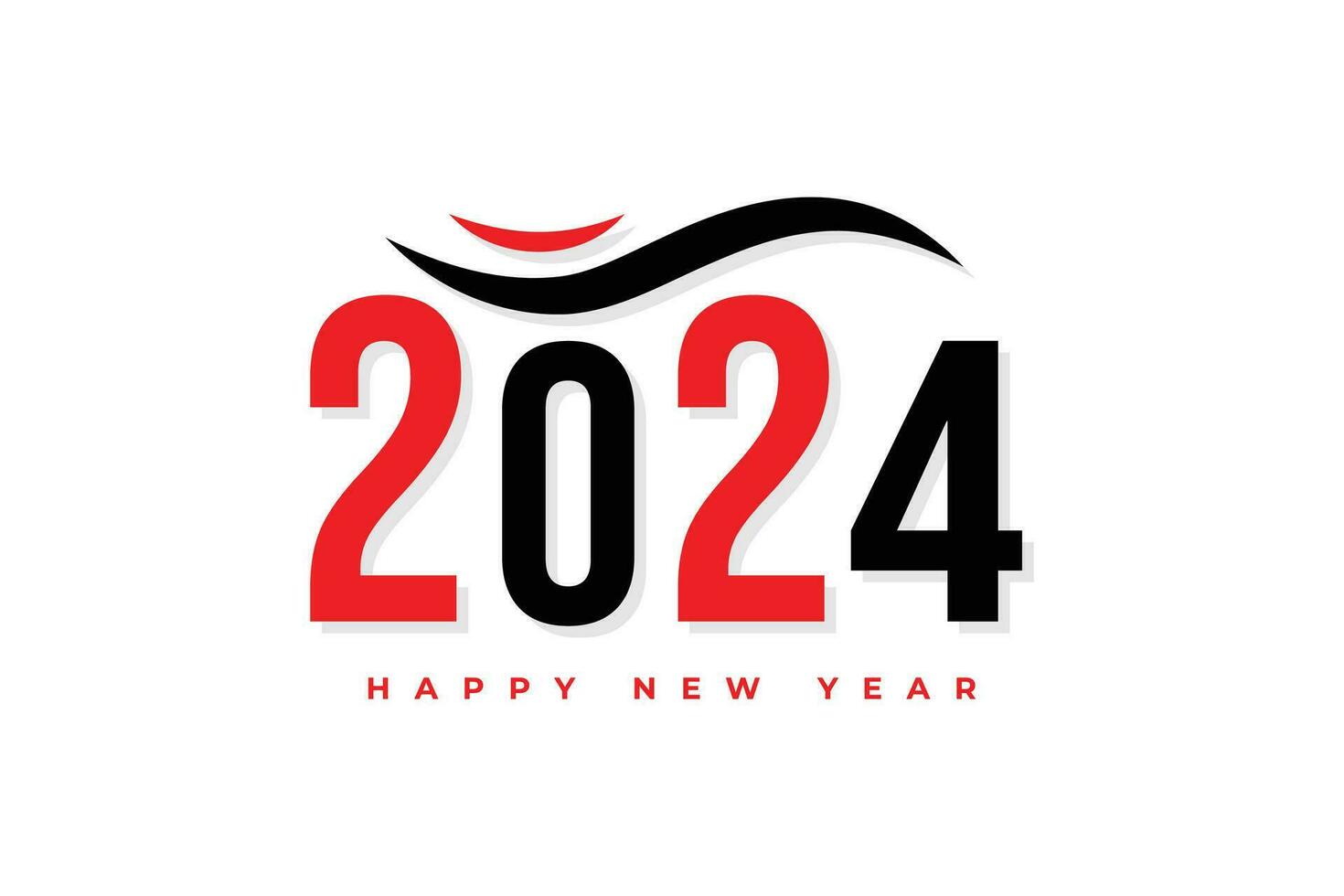 Happy New Year 2024 creative trendy text typography design vector
