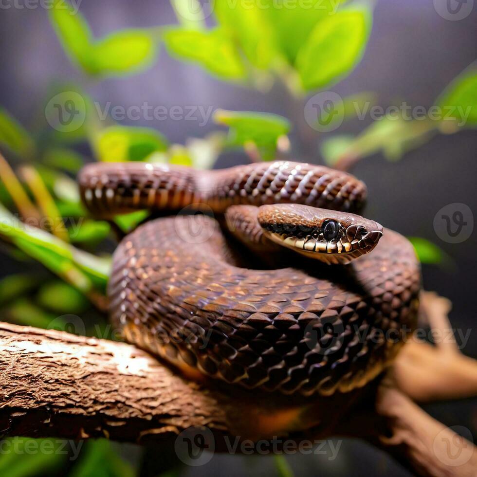 A close-up of a Ball python showcases the intricate markings on its scales ,AI Generated photo