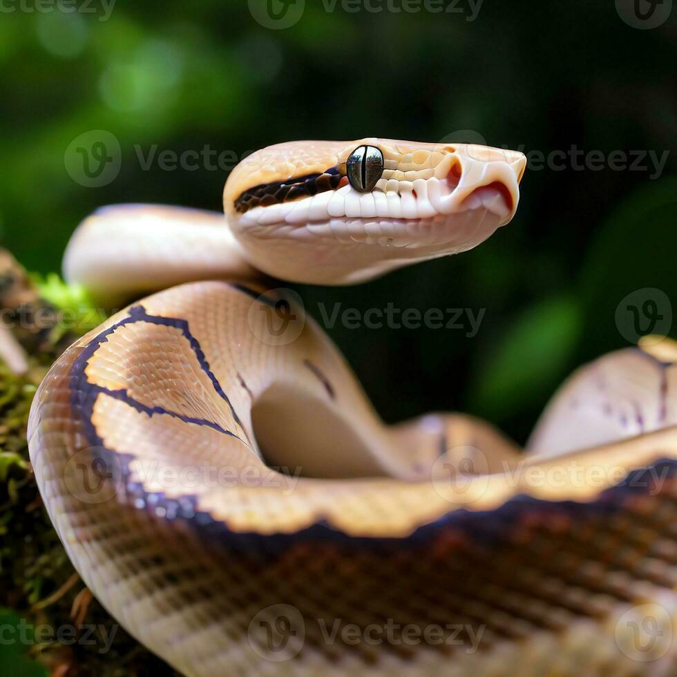 The Ball Python's graceful posture reflects its serene nature ,AI Generated photo