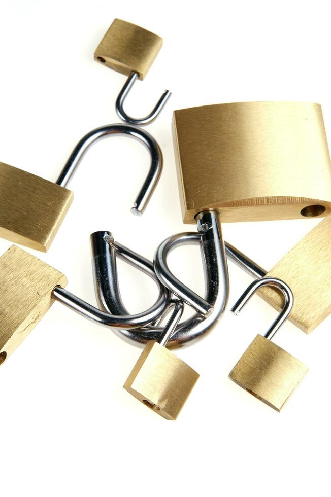 a lock with several locks and keys photo