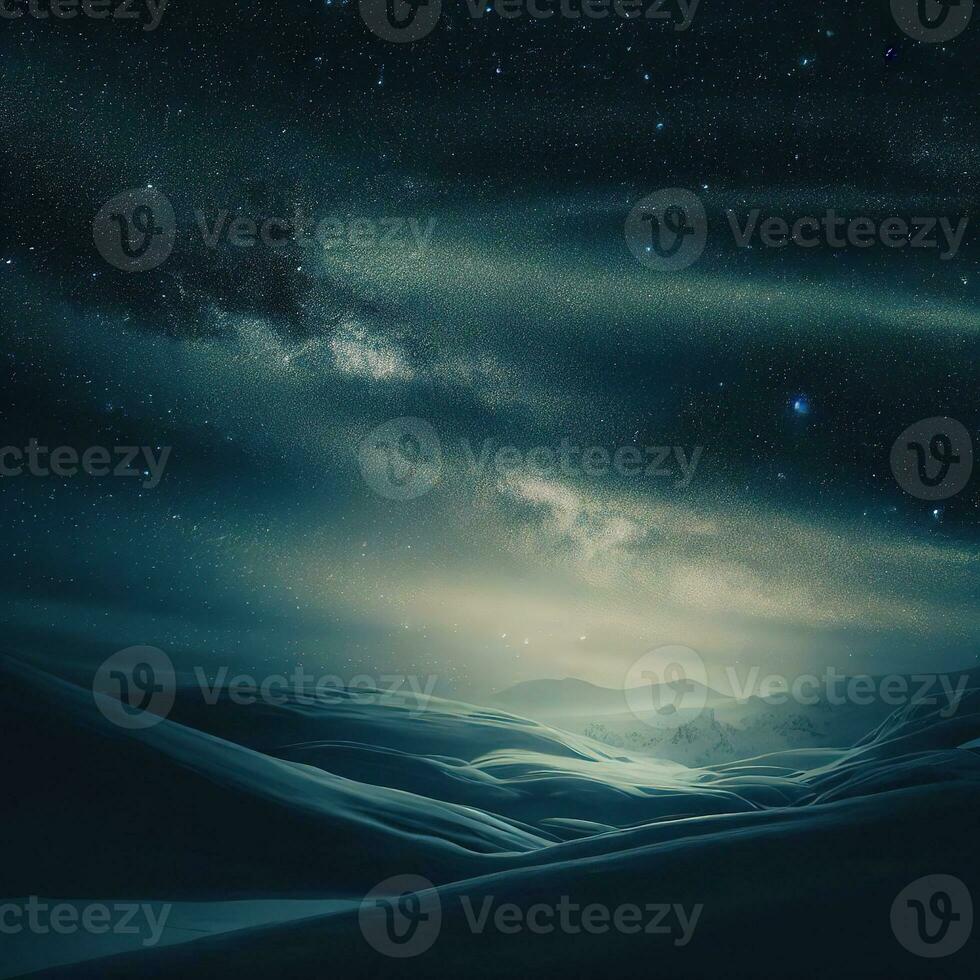 A stunning view of the Milky Way galaxy amidst the darkness of the mountains, a testament to the vastness of the universe ,AI Generated photo