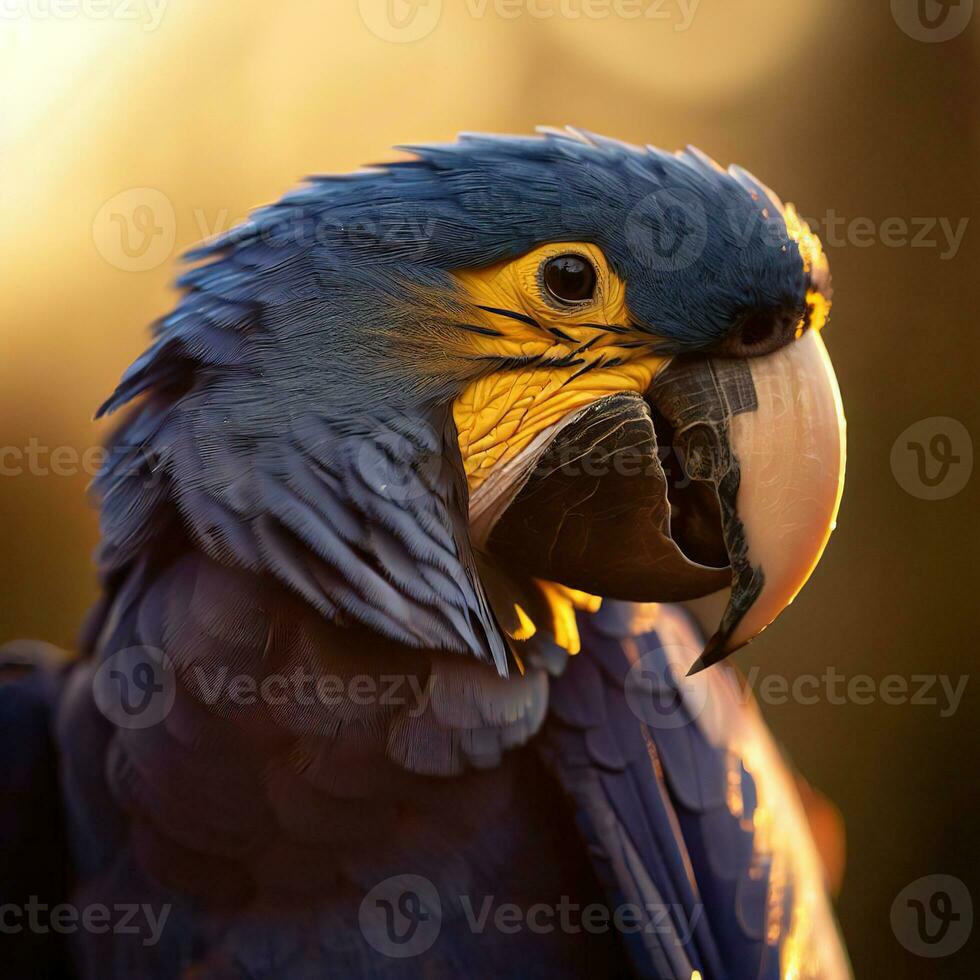 Graceful and majestic, the Macaw soars through the sky with ease ,AI Generated photo