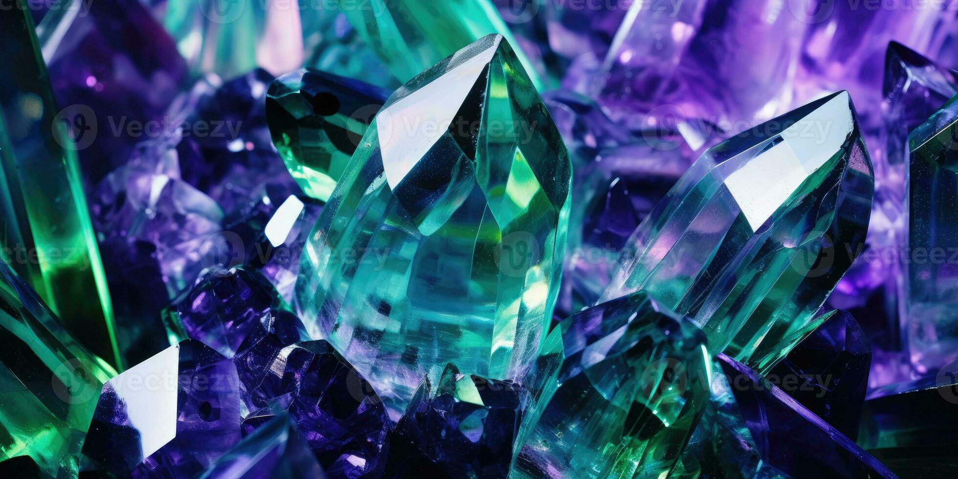 ai generation. multicolored crystals as a background. macro. photo