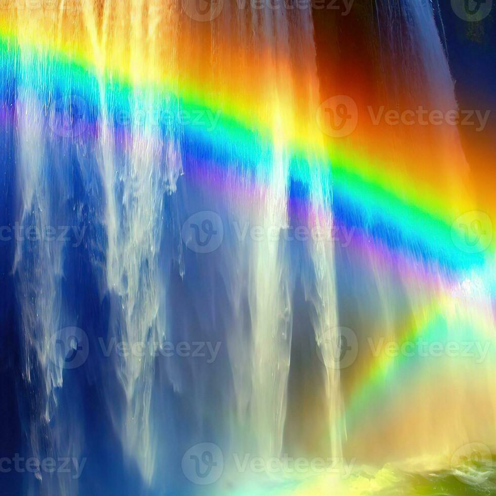 Rainbow on a waterfall ,AI Generated photo