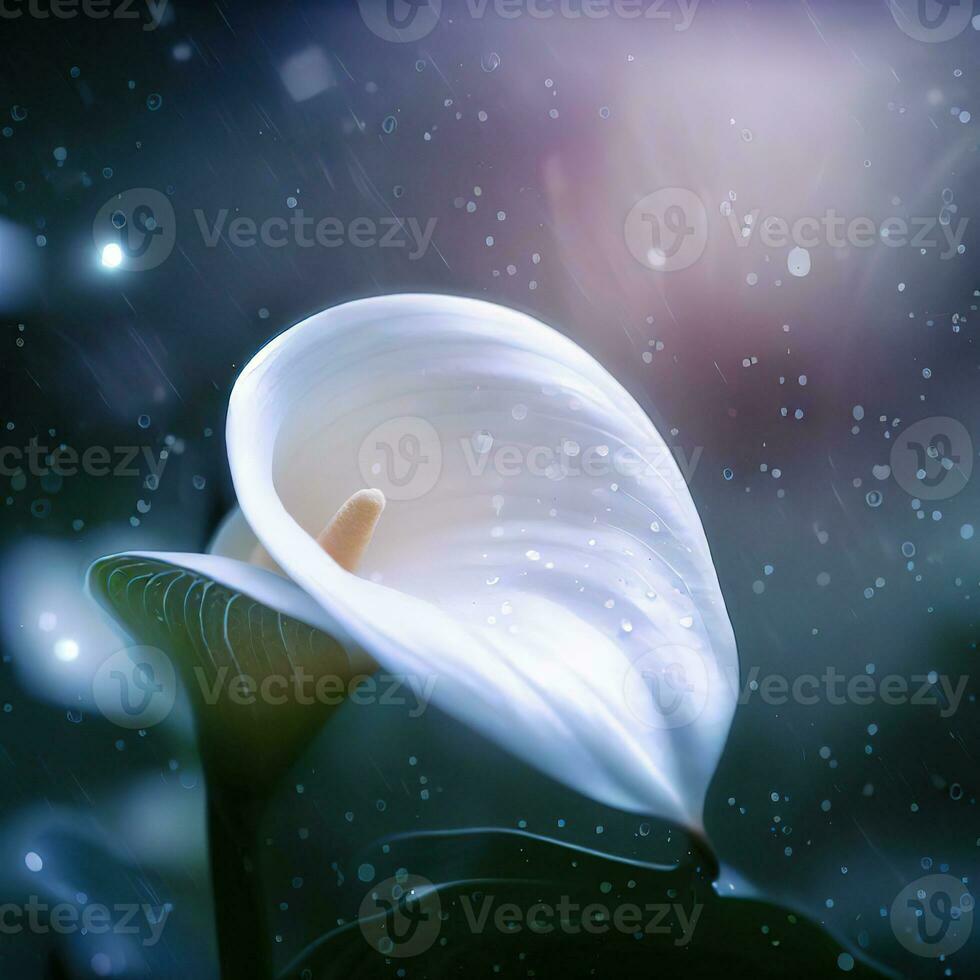A bouquet of calla lilies creates a mesmerizing display of purity ,AI Generated photo