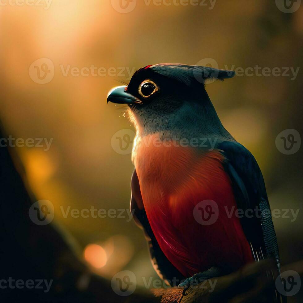 Admiring the Graceful Stance of the Bird on its Favorite Branch ,AI Generated photo