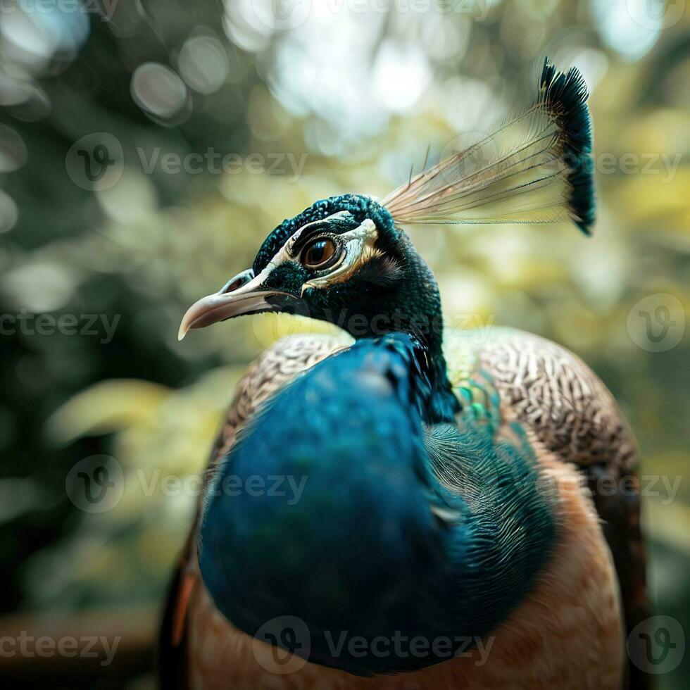 Macro Shot of a Perched Pigeon in Detail ,AI Generated photo