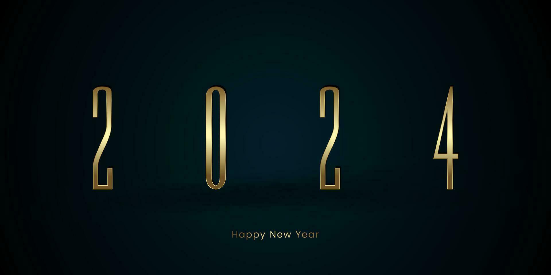 Luxury and elegrant 2024 Happy New Year banner concept, Premium 2024 New Year celebrating banner templates vector