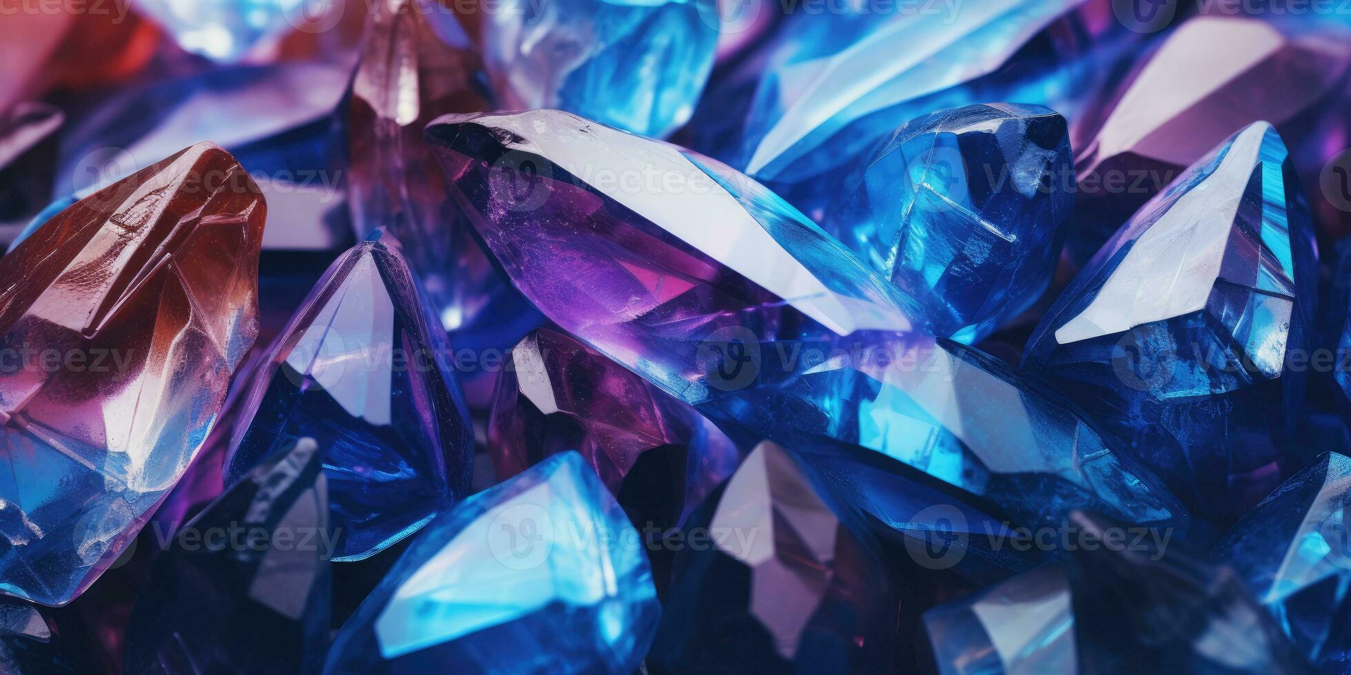 ai generation. multicolored crystals as a background. macro. photo