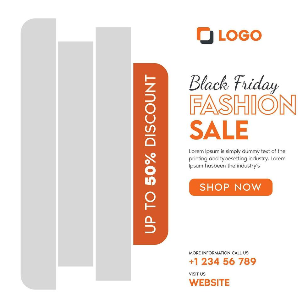 Black Friday social media post design template vector