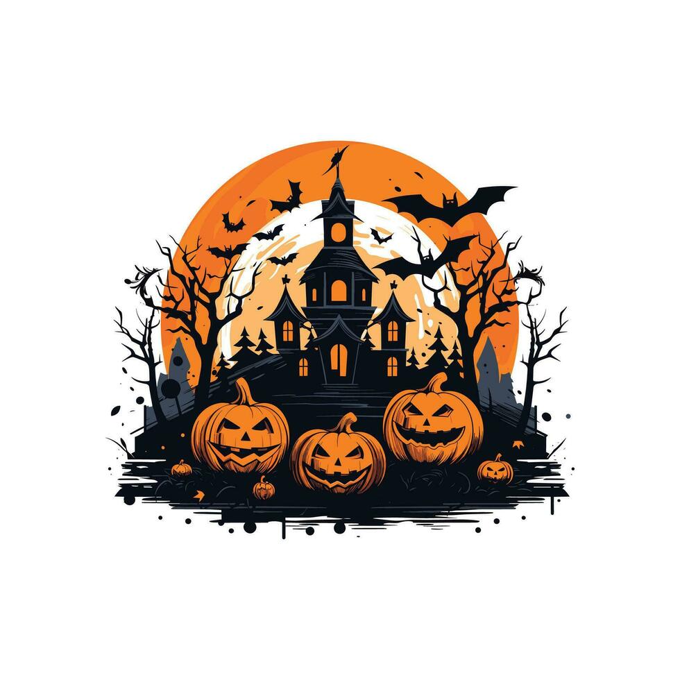 contento Víspera de Todos los Santos calabazas vector camiseta diseño.