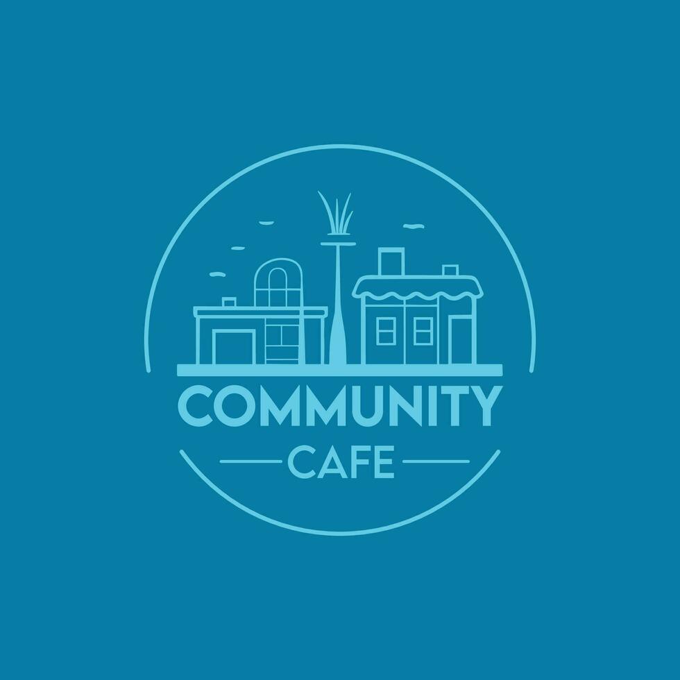 Community cafe logo design and Restaurant logo design. vector