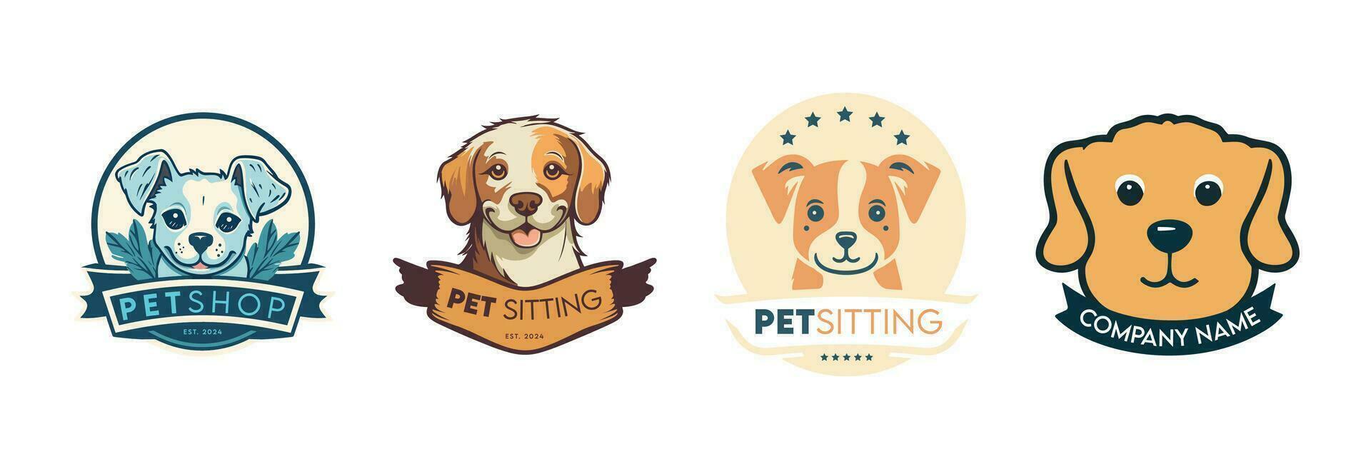 Pet shop logo and Icon design vector