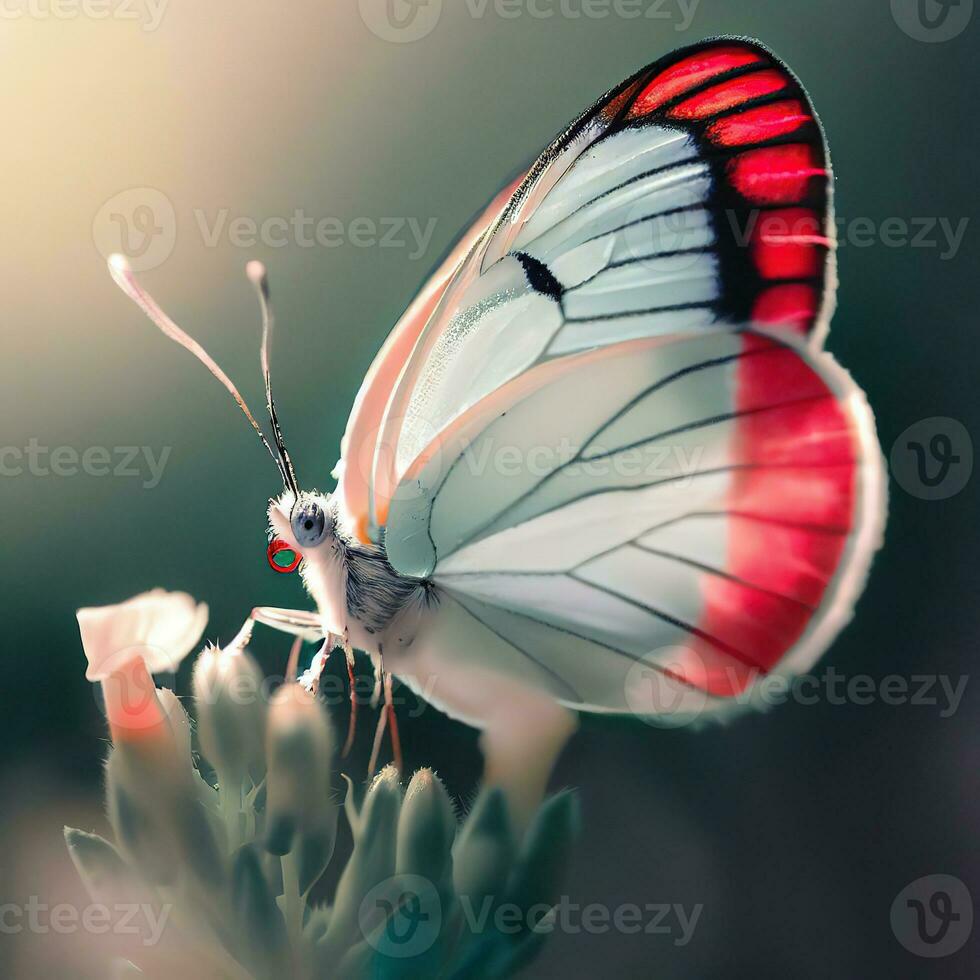 The butterfly and wildflower create a harmonious scene in nature's symphony ,AI Generated photo