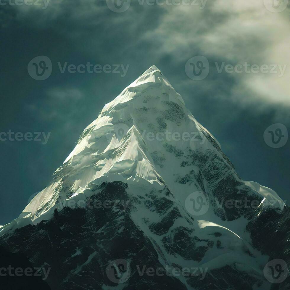 The far-reaching views from Mount Everest's peaks are a sight to behold ,AI Generated photo