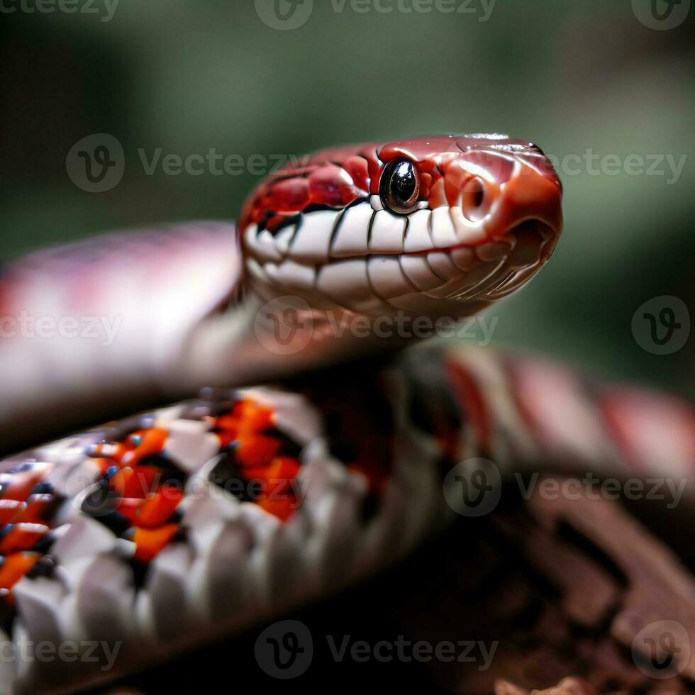 The Sinoloan Milk Snake glides silently, a picture of serenity in its habitat ,AI Generated photo