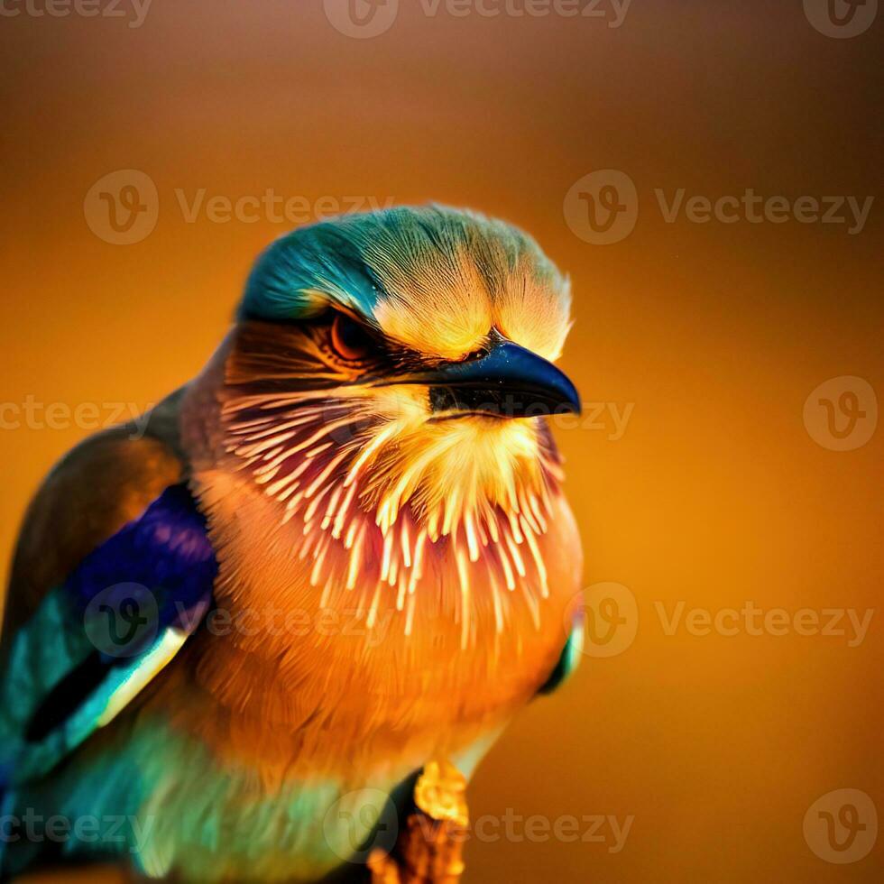 The Indian Roller displays its vibrant plumage, a true feast for the eyes ,AI Generated photo