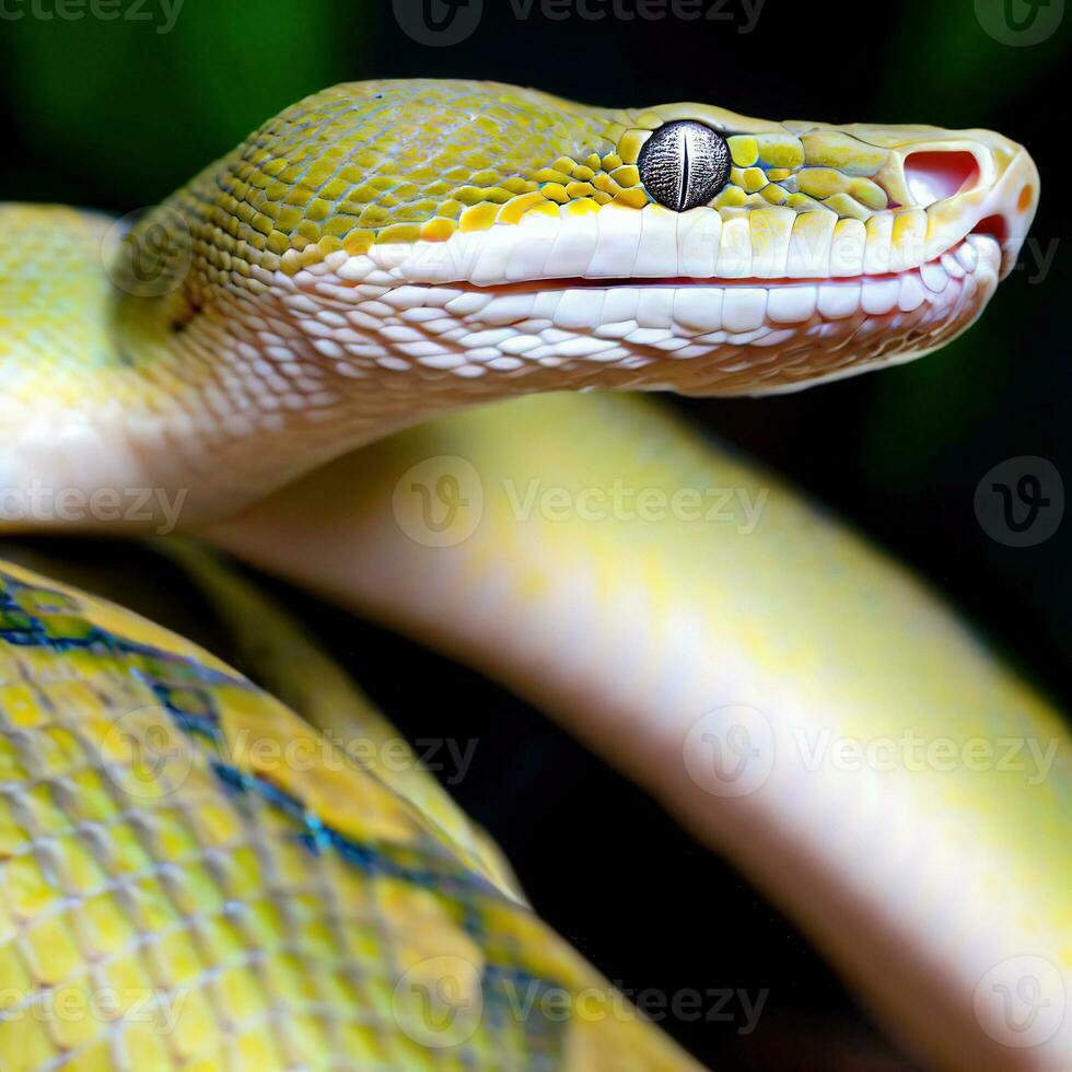 Exploring the Intricate Markings of the Eyelash Viper Up Close ,AI Generated photo