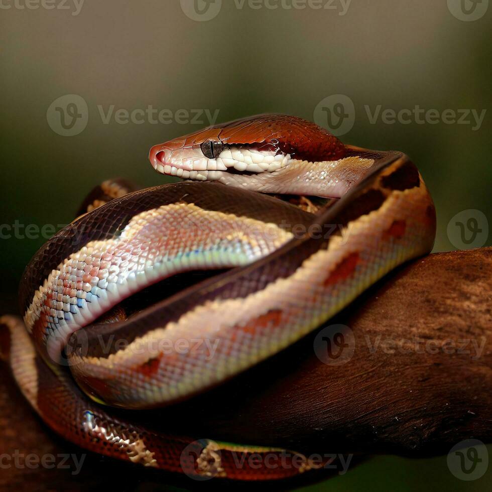 The Ball Python's markings resemble a masterpiece painted by nature ,AI Generated photo