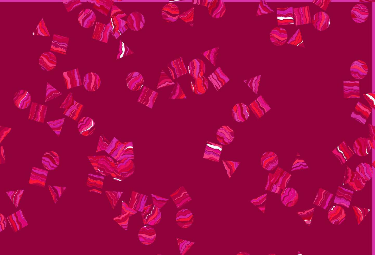 Light Purple, Pink vector background with triangles, circles, cubes.