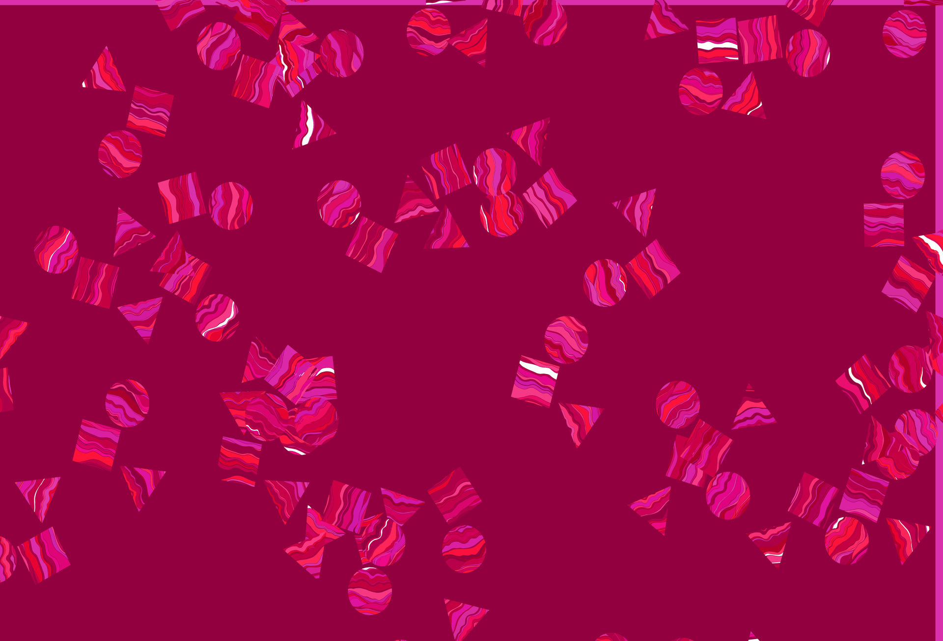 Light Purple, Pink vector background with triangles, circles, cubes