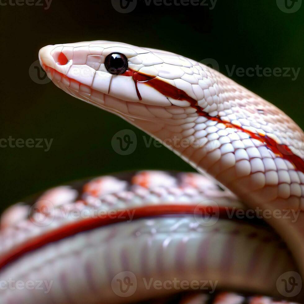 A Detailed View of the Albino Cobra's Elegance and Charm ,AI Generated photo