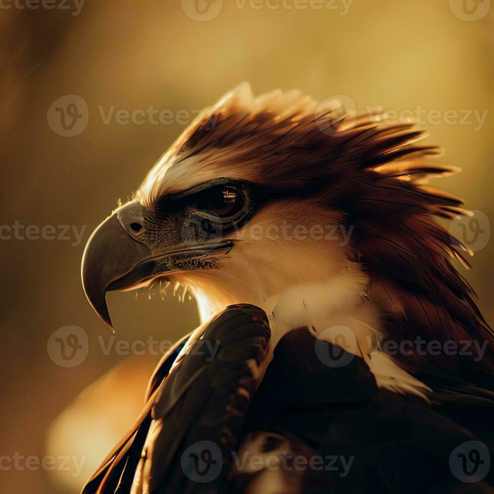 A hawk soars through the sky, its keen eyes focused on its prey ,AI Generated photo