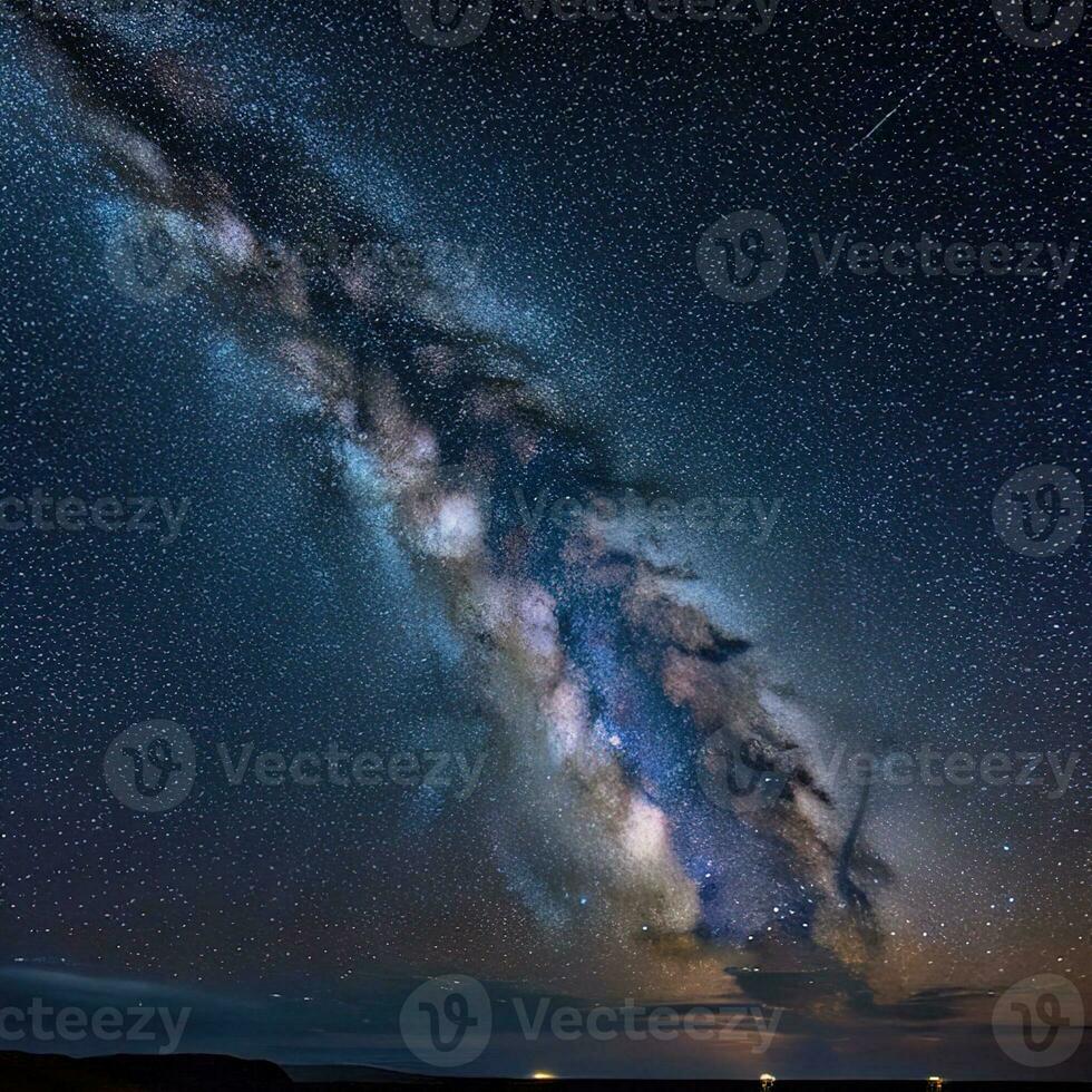 Stunning Interplay of the Milky Way and Mountains ,AI Generated photo
