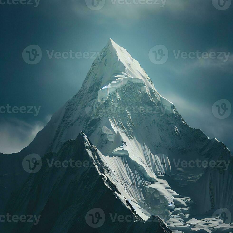 The treacherous cliffs and deep crevasses of Mount Everest demand respect ,AI Generated photo