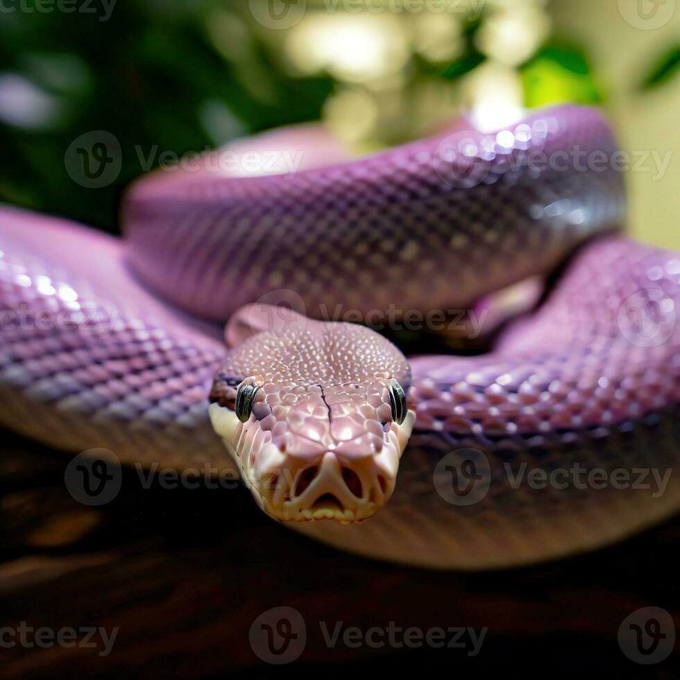 A Close-up of the Enchanting Purple Shimmering Snake ,AI Generated photo