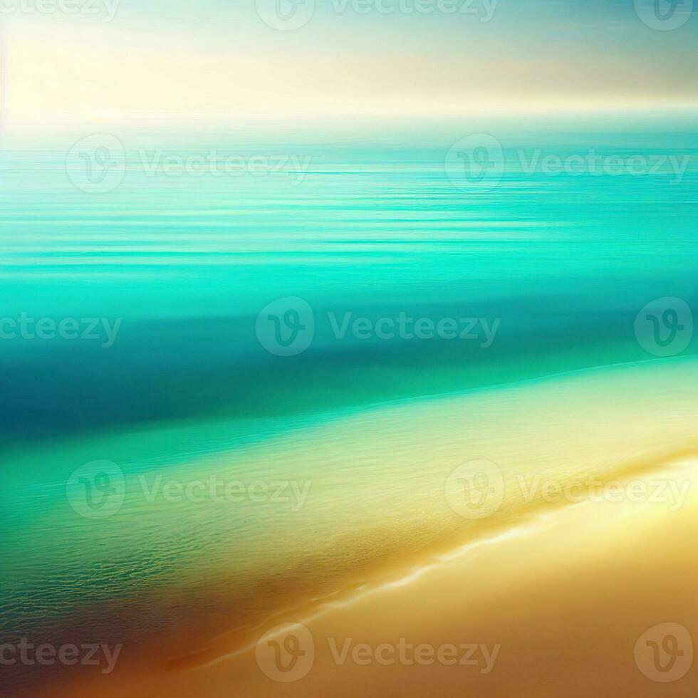 The serene beach meets the vast expanse of the blue ocean, creating a tranquil paradise ,AI Generated photo