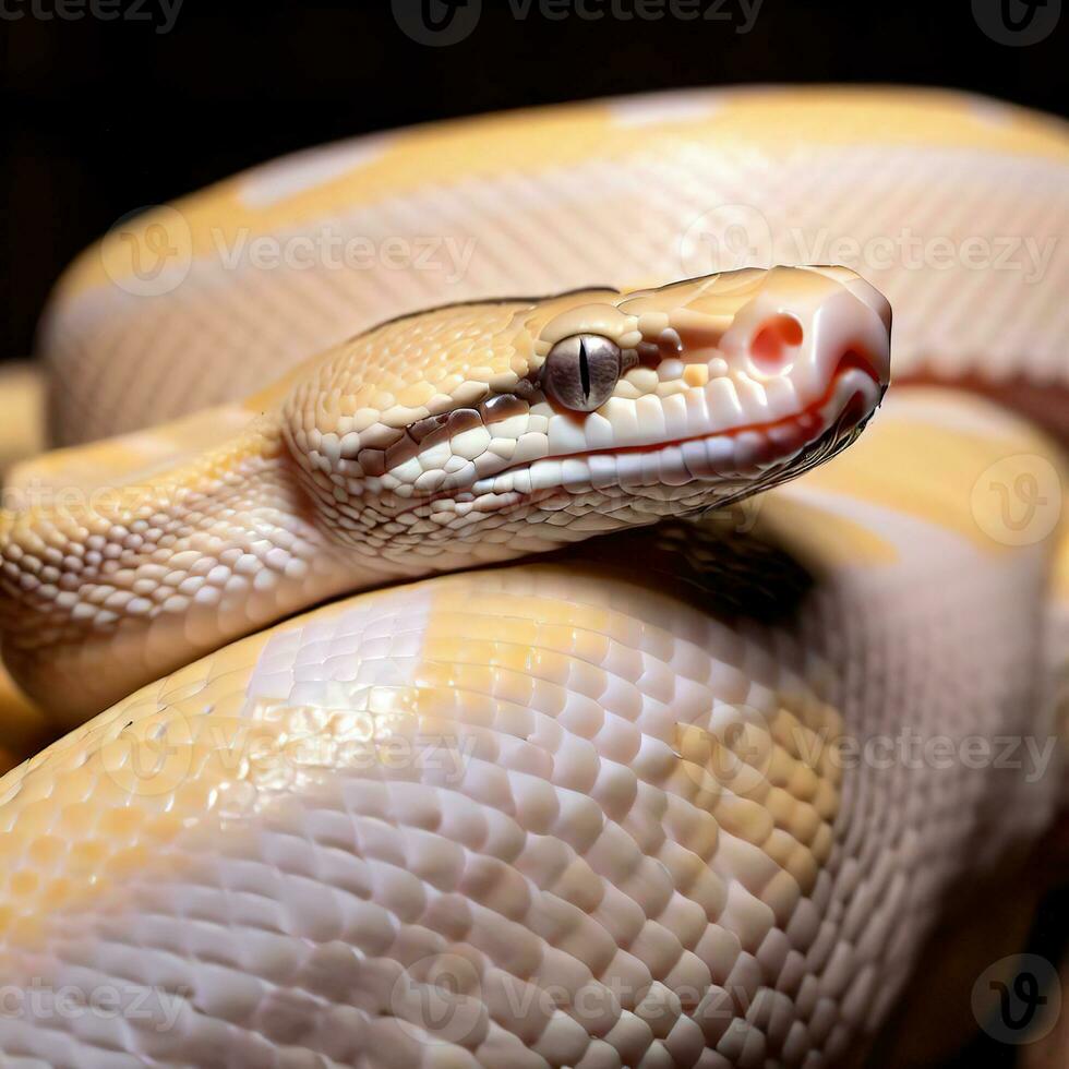 a close up of a snake's head ,AI Generated photo