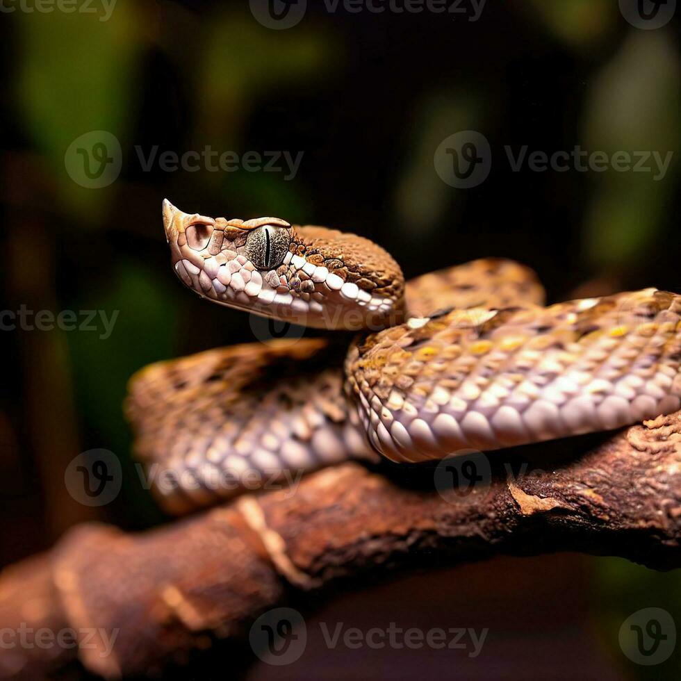 un serpiente de cascabel muestra sus fascinante patrón, un testamento a de la naturaleza arte ,ai generado foto