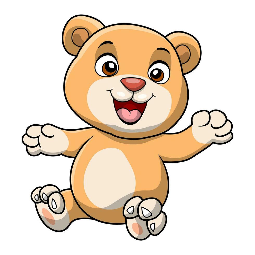 Cute baby bear cartoon on white background vector