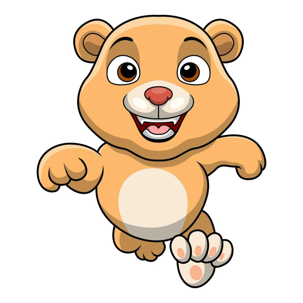 Cute baby bear cartoon on white background vector