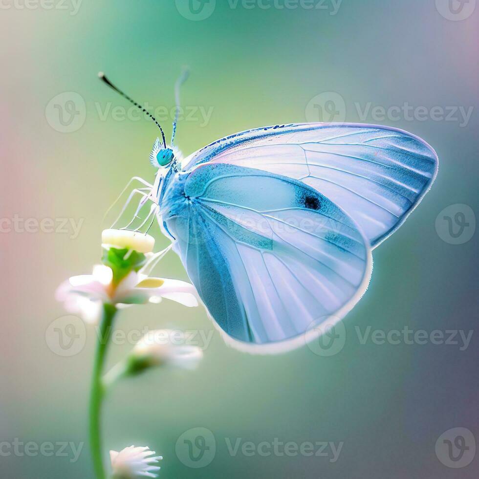 The delicate white butterfly seems like a mystical creature amidst the wildflowers ,AI Generated photo