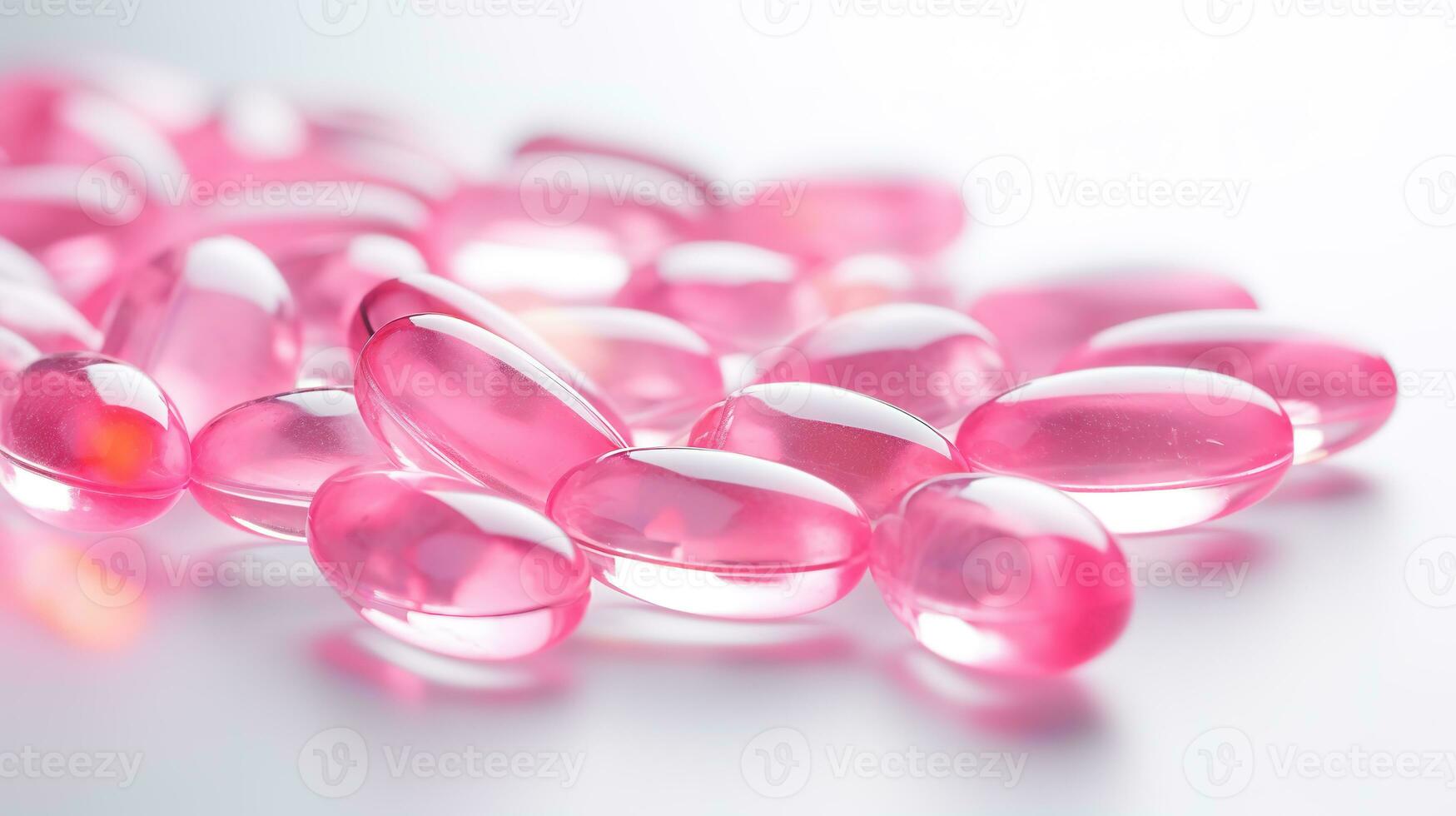 rosado transparente vitaminas en un ligero antecedentes foto