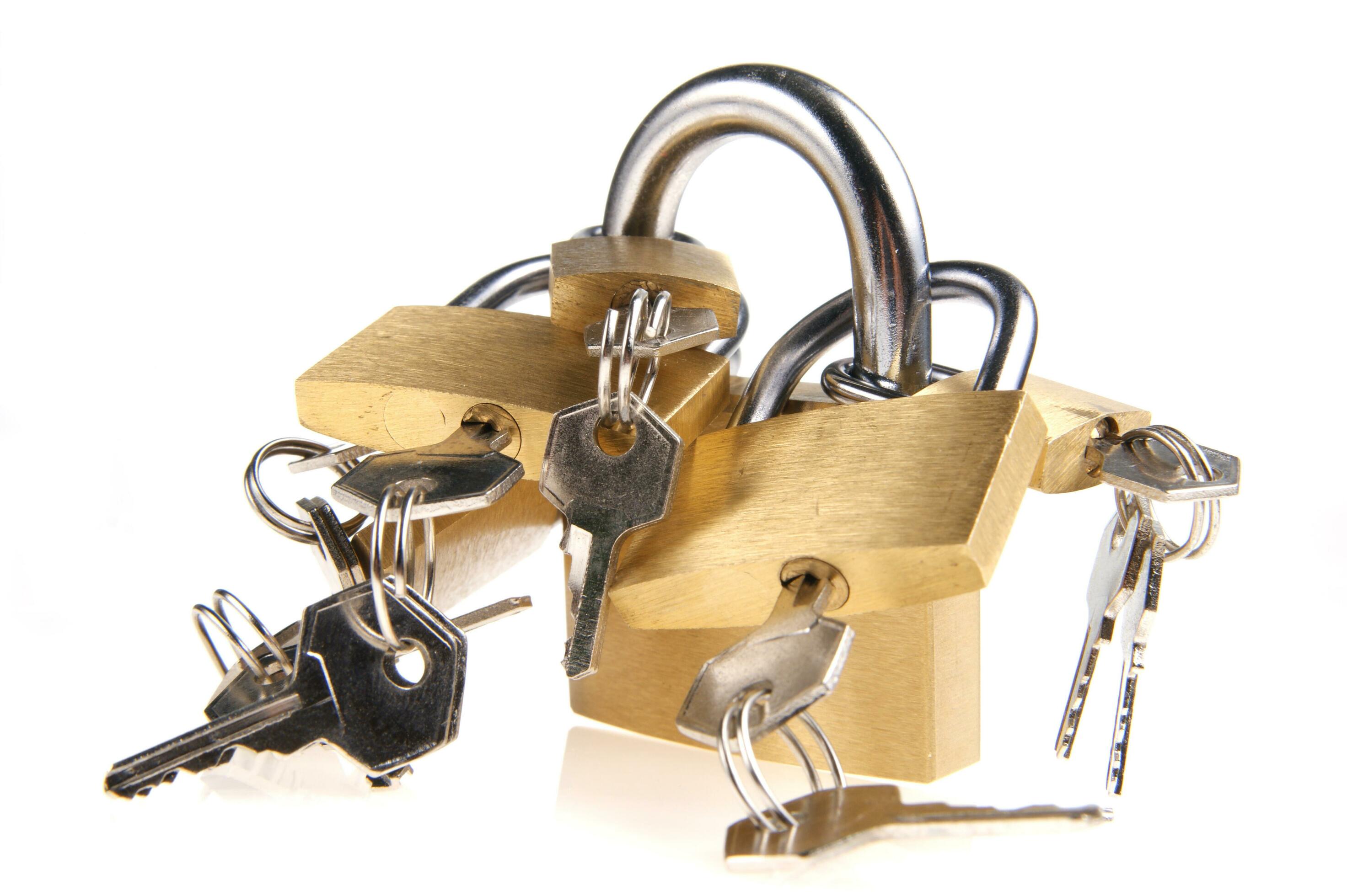 a lock with several locks and keys 30724488 Stock Photo at Vecteezy