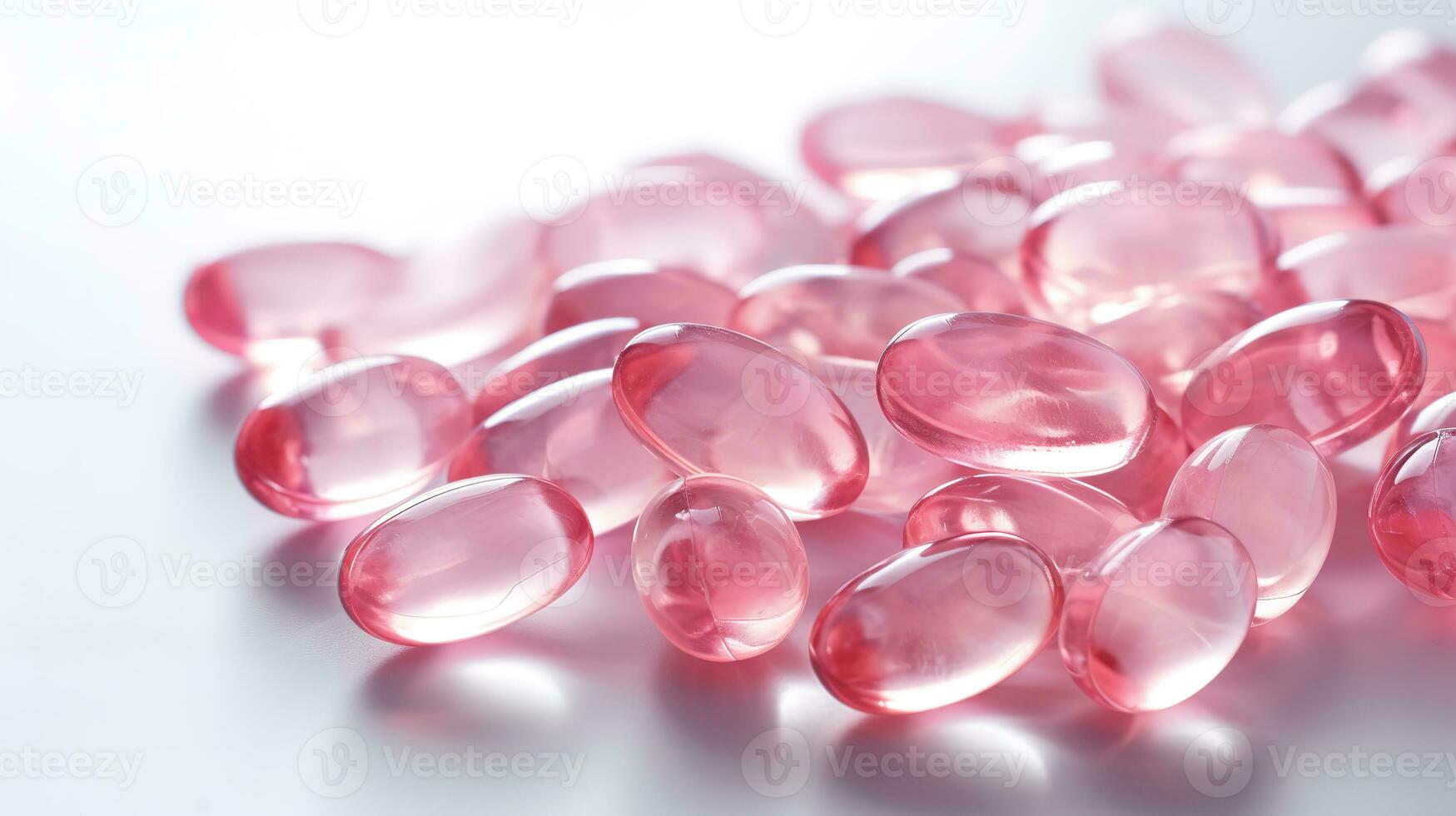 rosado transparente vitaminas en un ligero antecedentes foto