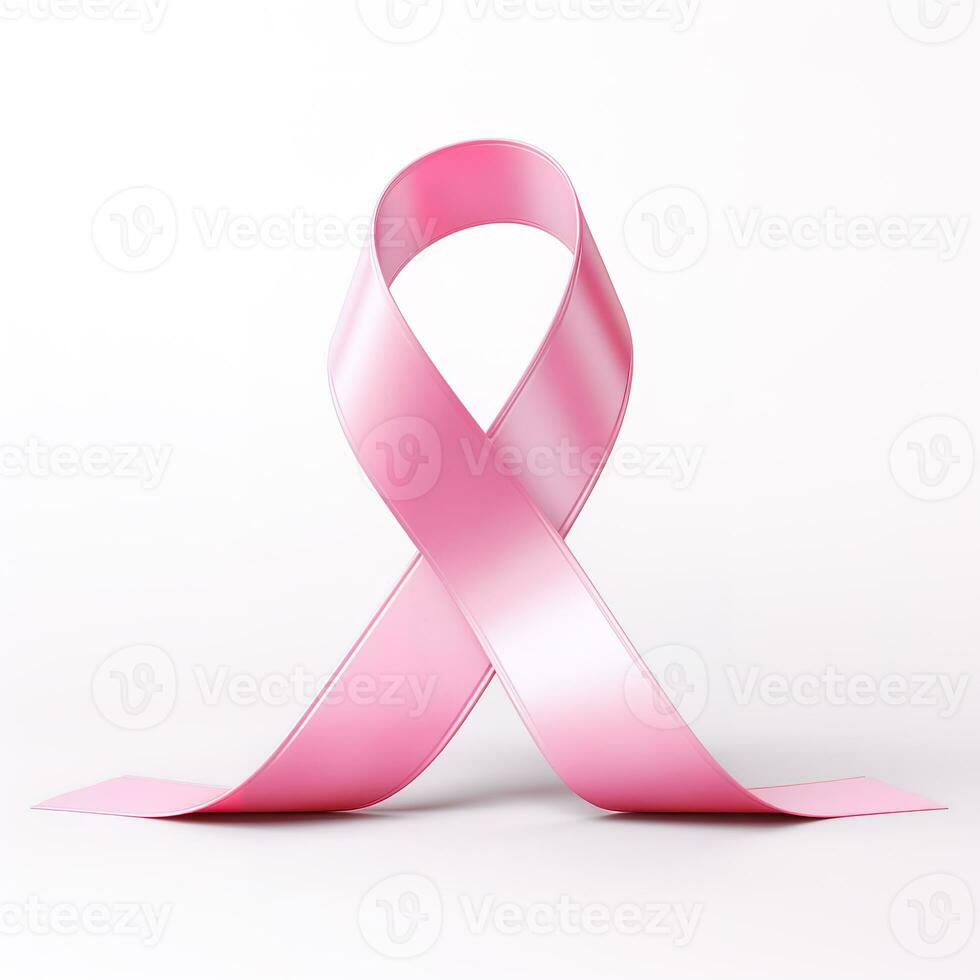 Pink crossed 3d ribbon on a white background breast cancer photo