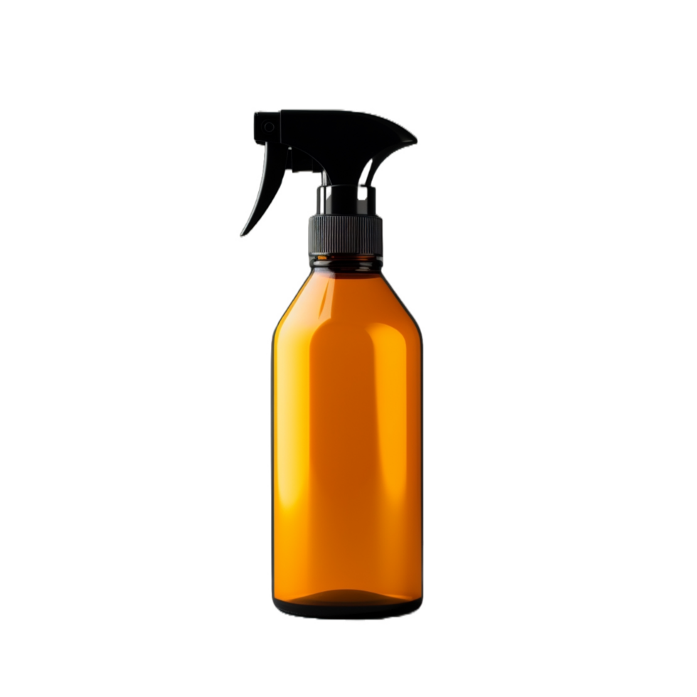 laranja spray garrafa com Preto spray bocal ligado, ai generativo transparente fundo png